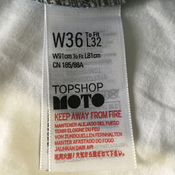 NWT TOPSHOP MOTO women's crop 36/32 wide leg raw edge jeans Retail $75 - Picture 10 of 12